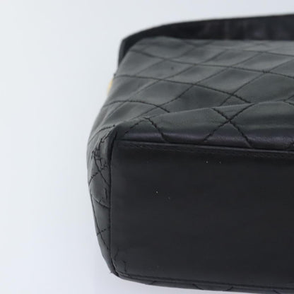 CHANEL Matelasse Chain Shoulder Bag Lamb Skin Black CC bs18071