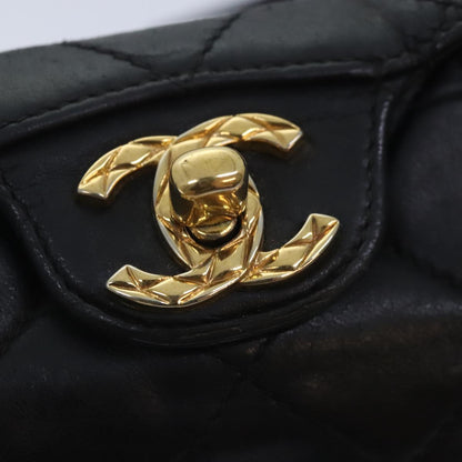 CHANEL Matelasse Chain Shoulder Bag Lamb Skin Black CC bs18071