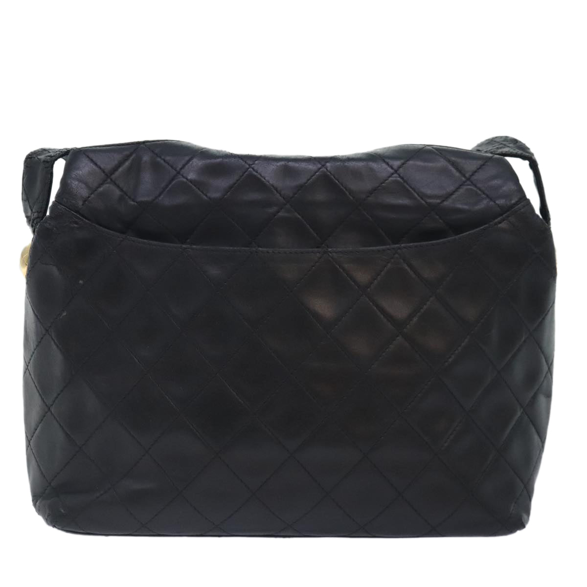 CHANEL Matelasse Chain Shoulder Bag Lamb Skin Black CC bs18071