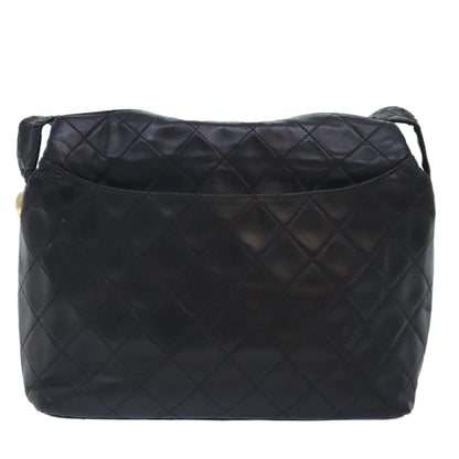 CHANEL Matelasse Chain Shoulder Bag Lamb Skin Black CC bs18071