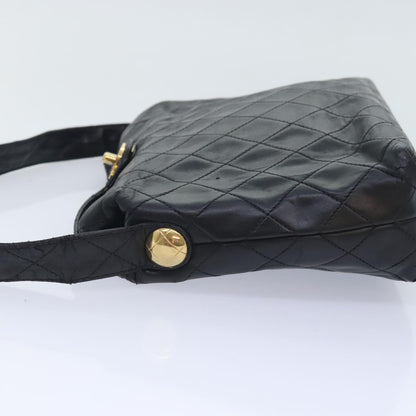 CHANEL Matelasse Chain Shoulder Bag Lamb Skin Black CC bs18071