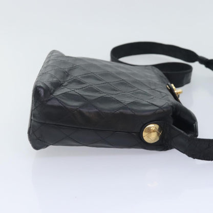 CHANEL Matelasse Chain Shoulder Bag Lamb Skin Black CC bs18071