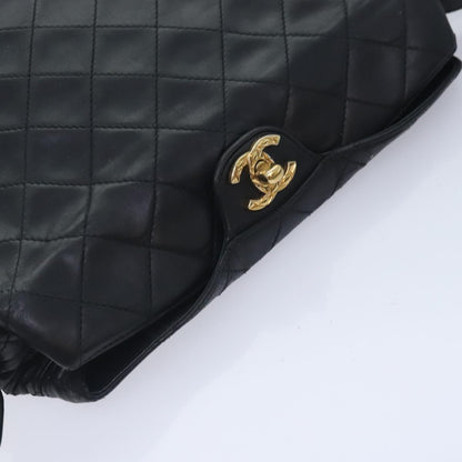 CHANEL Matelasse Chain Shoulder Bag Lamb Skin Black CC bs18071