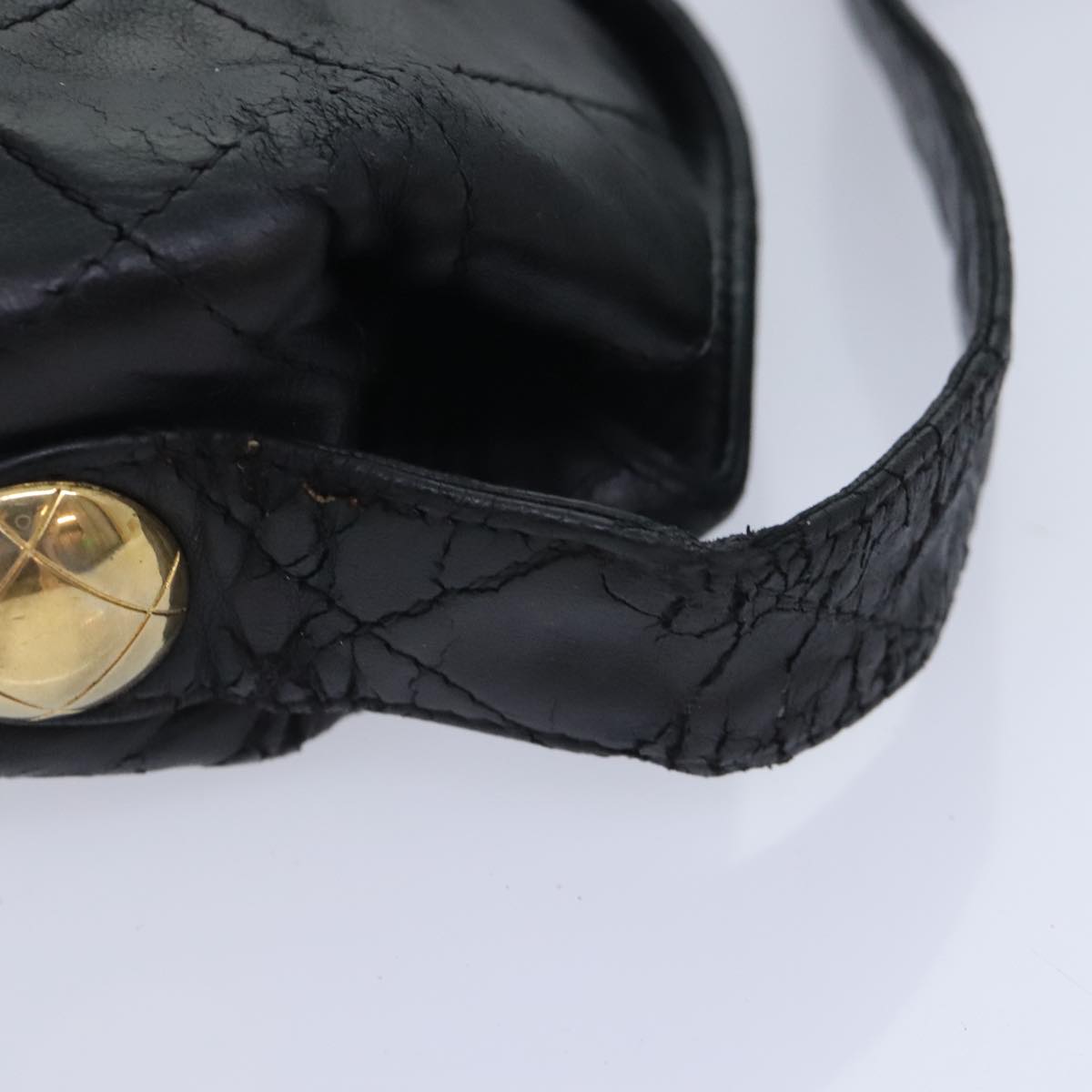 CHANEL Matelasse Chain Shoulder Bag Lamb Skin Black CC bs18071