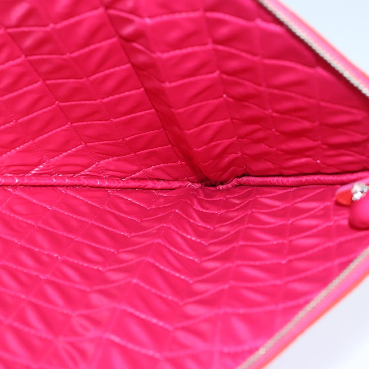 CHANEL Matelasse Clutch Bag patent Pink CC bs18168