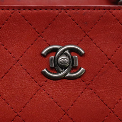 CHANEL Matelasse Chain Boy Chanel Shoulder Bag Leather Orange CC bs18169