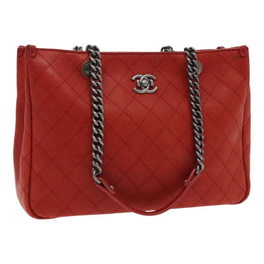 CHANEL Matelasse Chain Boy Chanel Shoulder Bag Leather Orange CC bs18169