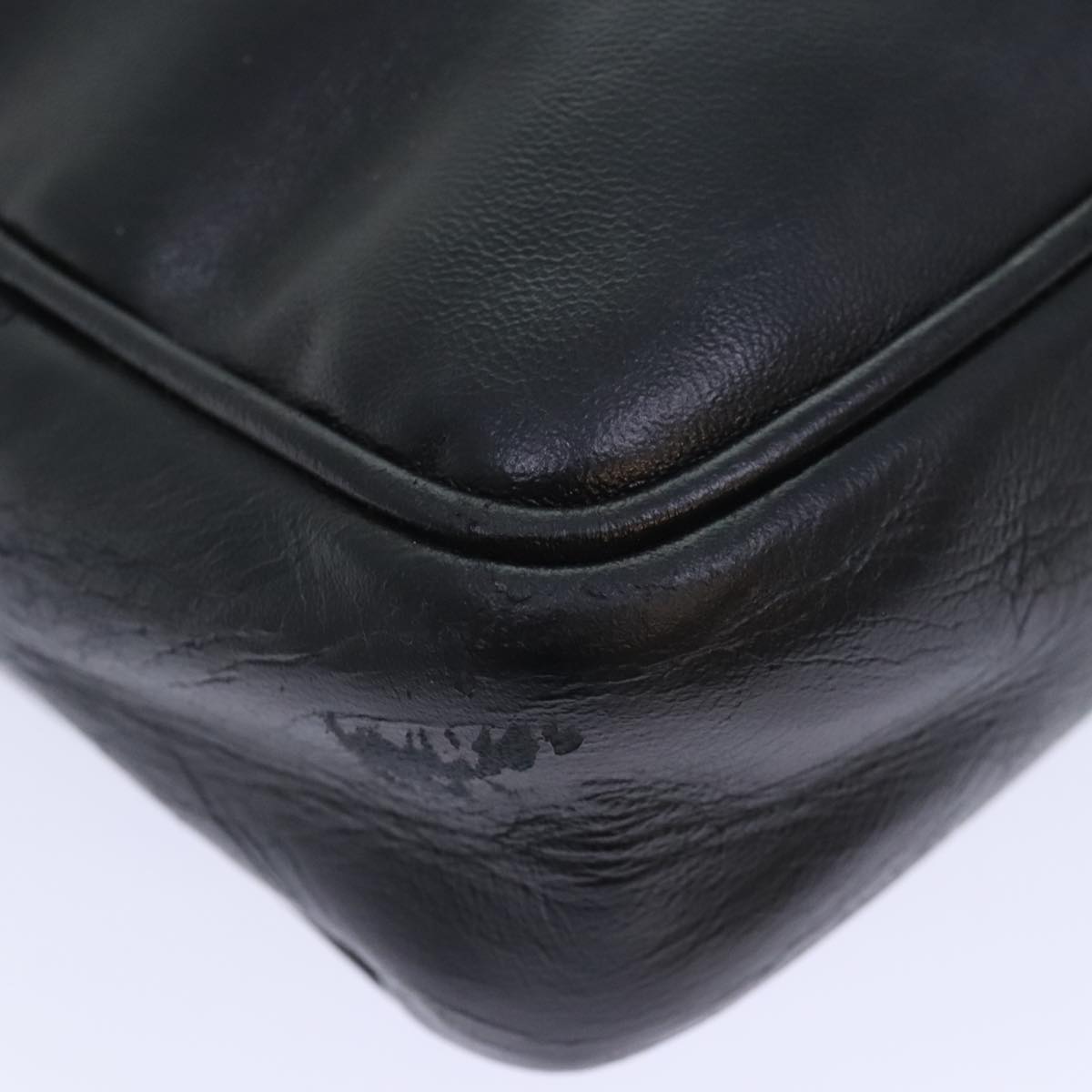 CHANEL Shoulder Bag Leather Black CC bs18212