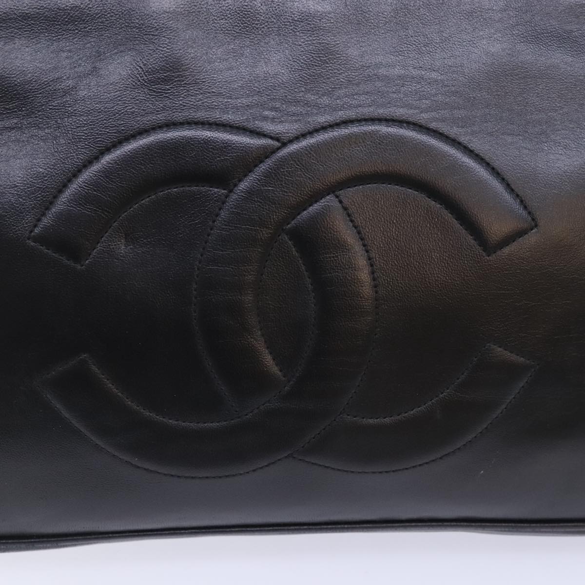 CHANEL Shoulder Bag Leather Black CC bs18212