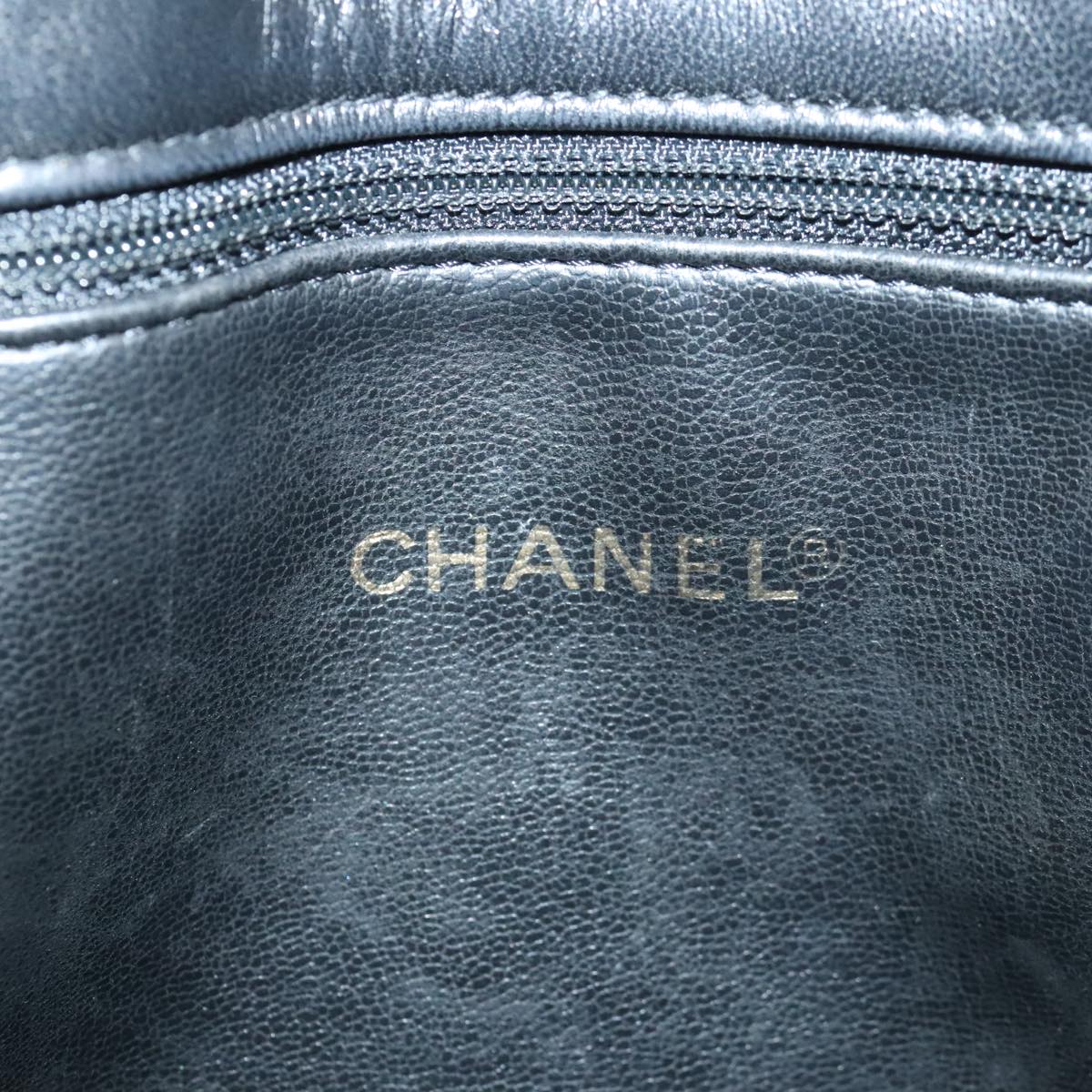 CHANEL Shoulder Bag Leather Black CC bs18212