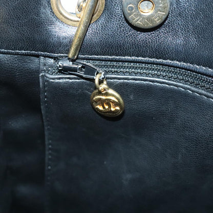 CHANEL Shoulder Bag Leather Black CC bs18212