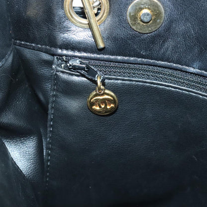 CHANEL Shoulder Bag Leather Black CC bs18212