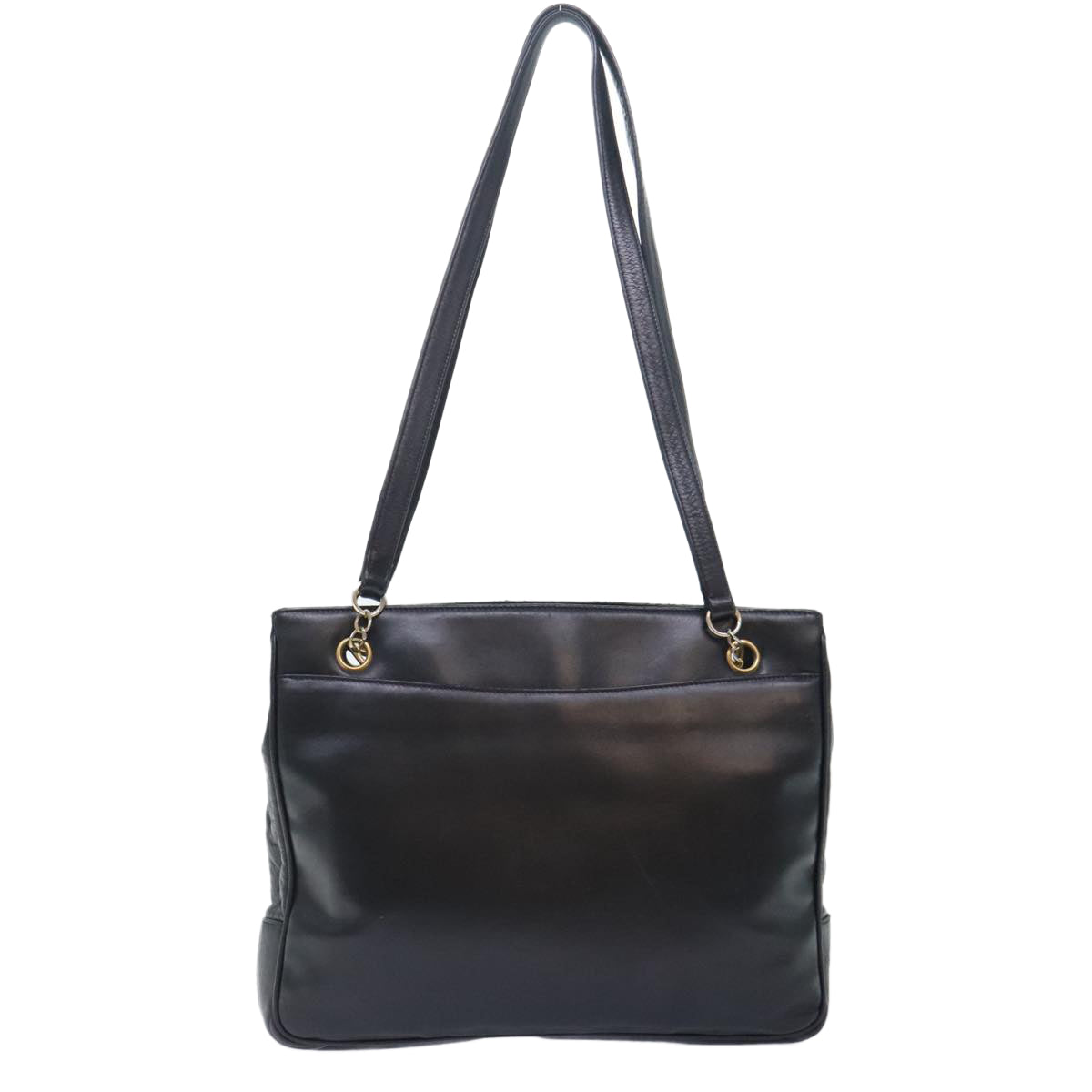 CHANEL Shoulder Bag Leather Black CC bs18212