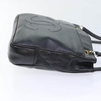 CHANEL Shoulder Bag Leather Black CC bs18212
