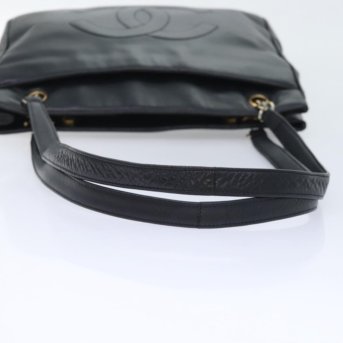 CHANEL Shoulder Bag Leather Black CC bs18212