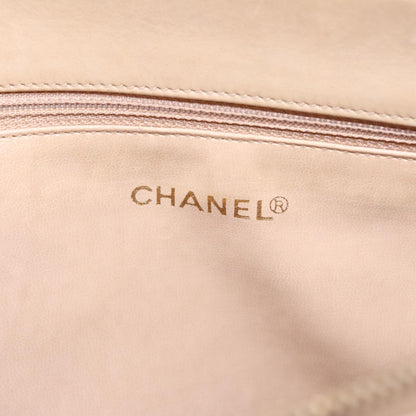 CHANEL V Stitch Hand Bag Lamb Skin 2way Beige CC bs18217