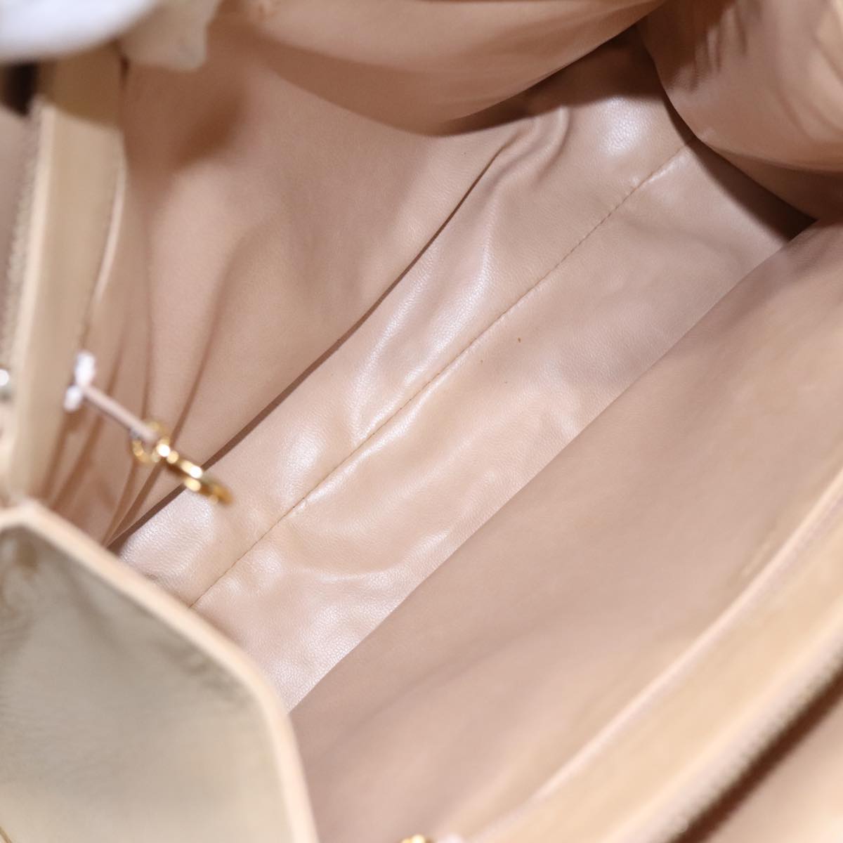CHANEL V Stitch Hand Bag Lamb Skin 2way Beige CC bs18217
