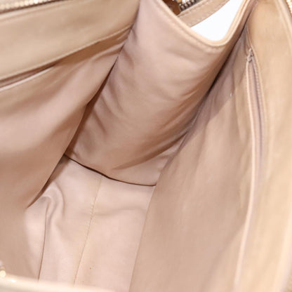 CHANEL V Stitch Hand Bag Lamb Skin 2way Beige CC bs18217