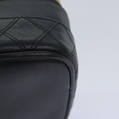 CHANEL Bicolore Vanity Cosmetic Pouch Leather Black CC bs18328