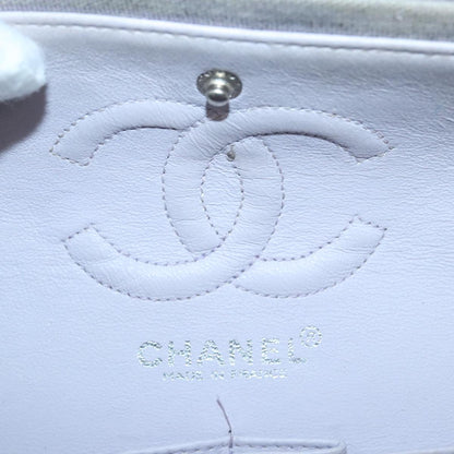 CHANEL Matelasse Chain Hand Bag Cotton Purple Silver CC bs18352
