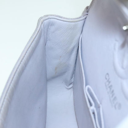 CHANEL Matelasse Chain Hand Bag Cotton Purple Silver CC bs18352