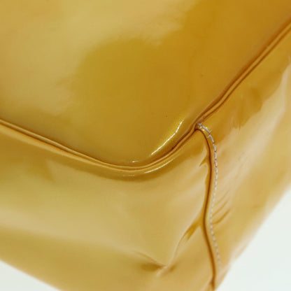 CHANEL COCO Mark Hand Bag Patent leather Yellow CC bs18402