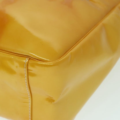 CHANEL COCO Mark Hand Bag Patent leather Yellow CC bs18402