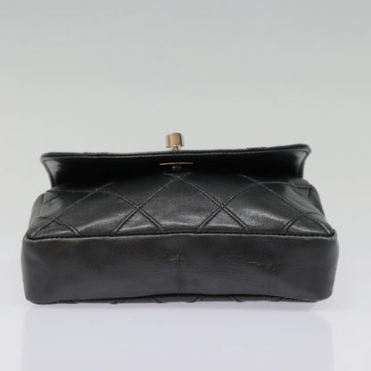 CHANEL Bicolore Chain Waist bag Leather Black Gold CC bs18454