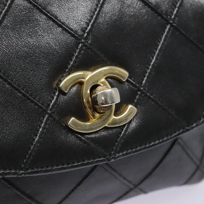 CHANEL Bicolore Chain Waist bag Leather Black Gold CC bs18454
