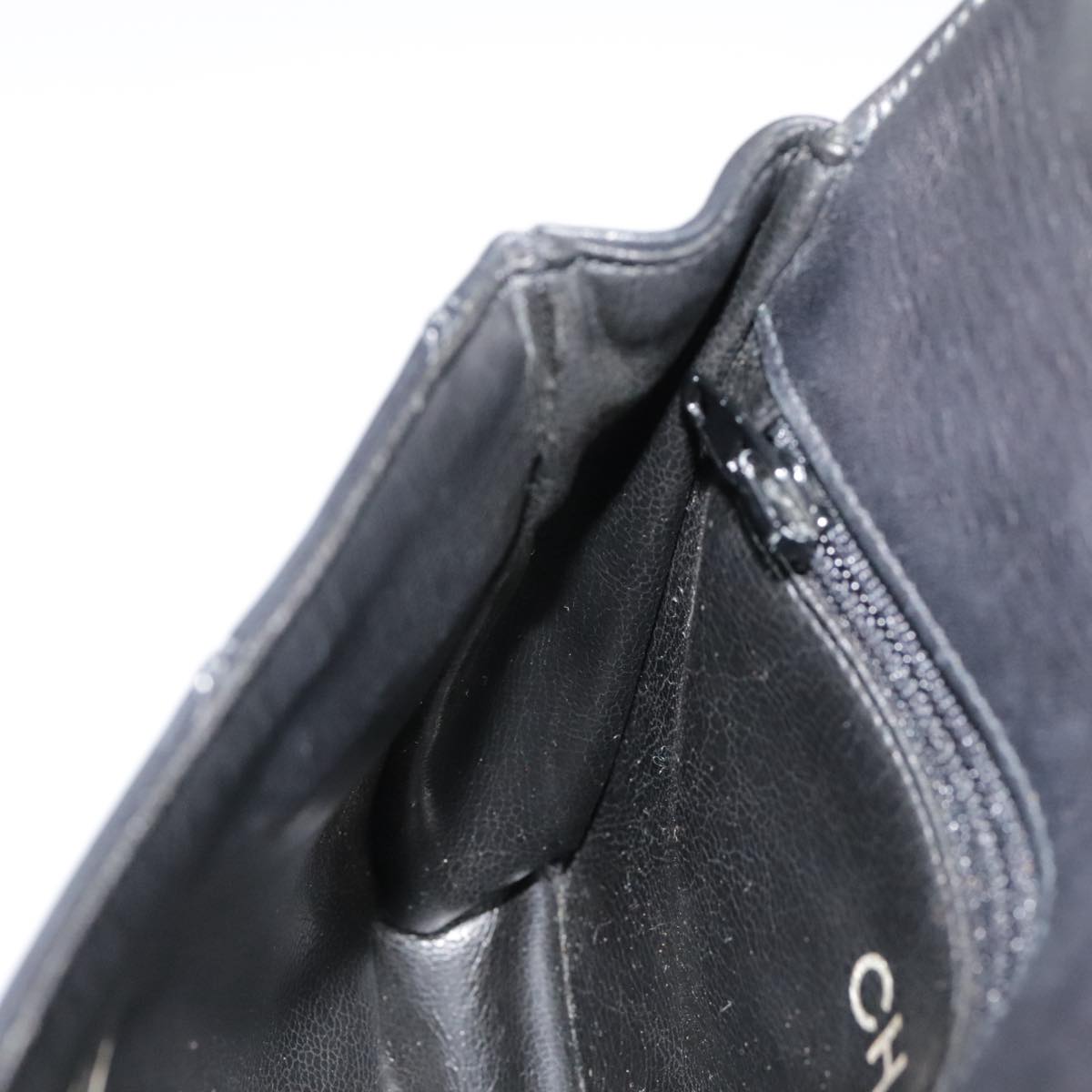 CHANEL Bicolore Chain Waist bag Leather Black Gold CC bs18454