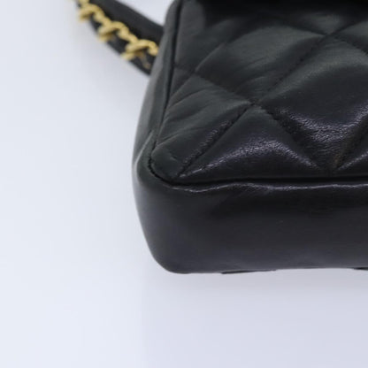 CHANEL Matelasse Waist bag Lamb Skin Black Gold CC bs18455