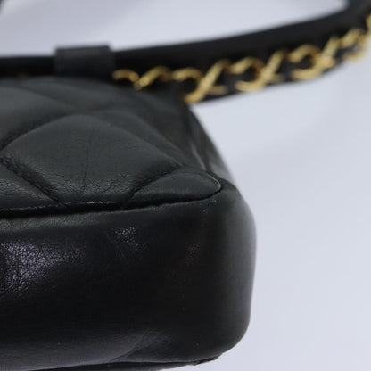 CHANEL Matelasse Waist bag Lamb Skin Black Gold CC bs18455