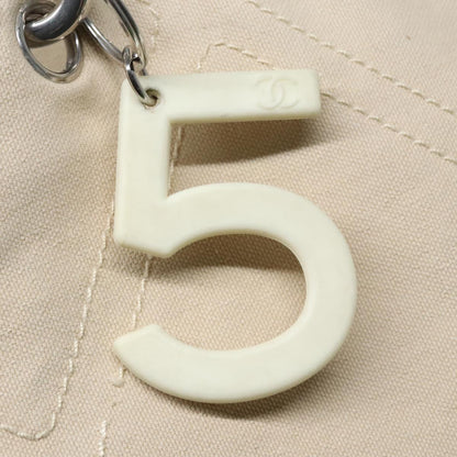 CHANEL COCO Mark Tote Bag Canvas Beige Silver CC bs18464