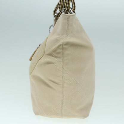 CHANEL COCO Mark Tote Bag Canvas Beige Silver CC bs18464
