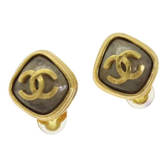 CHANEL COCO Mark Earring metal Gold CC bs18469