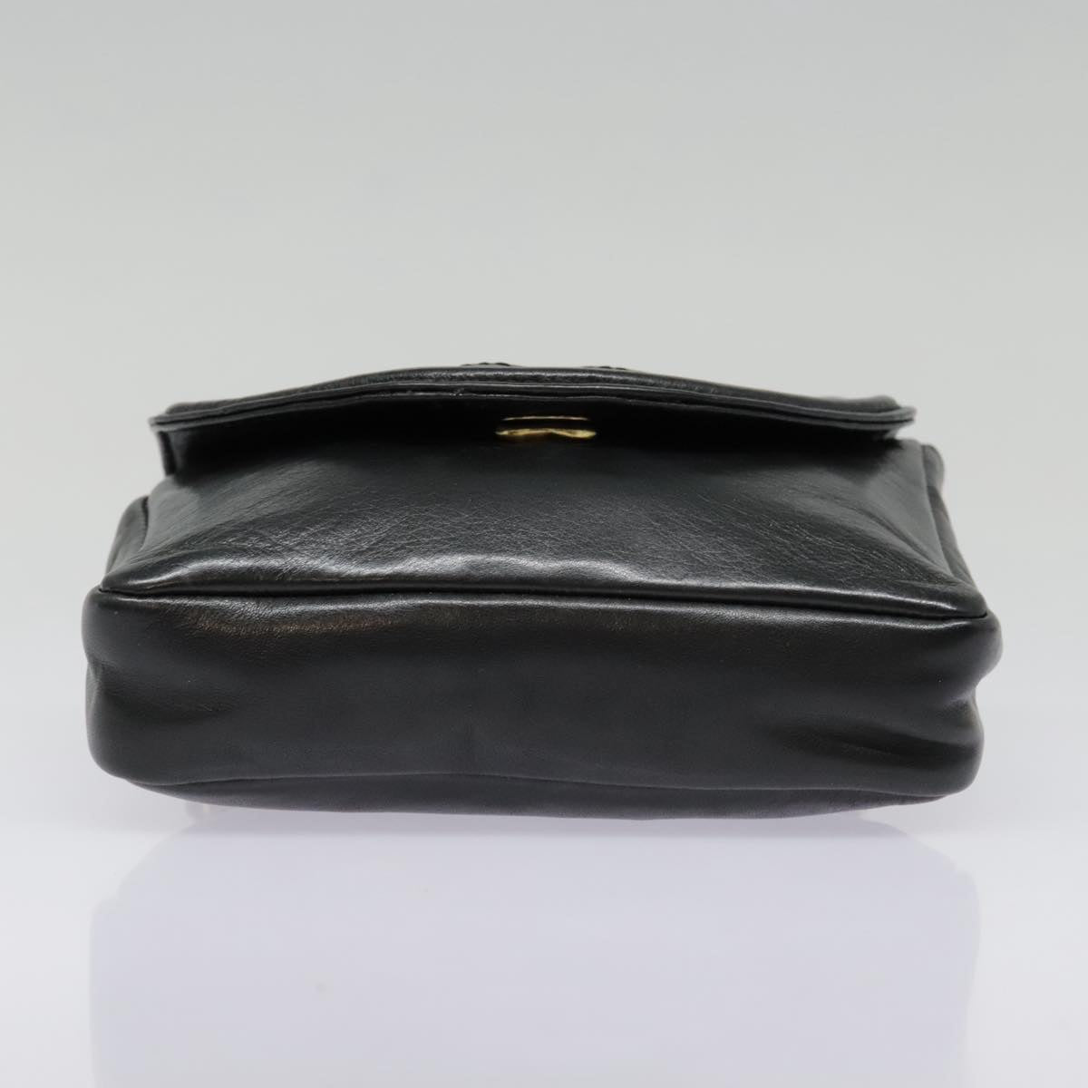 CHANEL Chain Waist bag Lamb Skin Black Gold CC bs18476