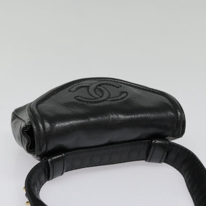 CHANEL Chain Waist bag Lamb Skin Black Gold CC bs18476