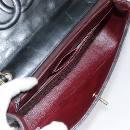 CHANEL Matelasse Chain Shoulder Bag Lamb Skin Gold Black CC bs18532