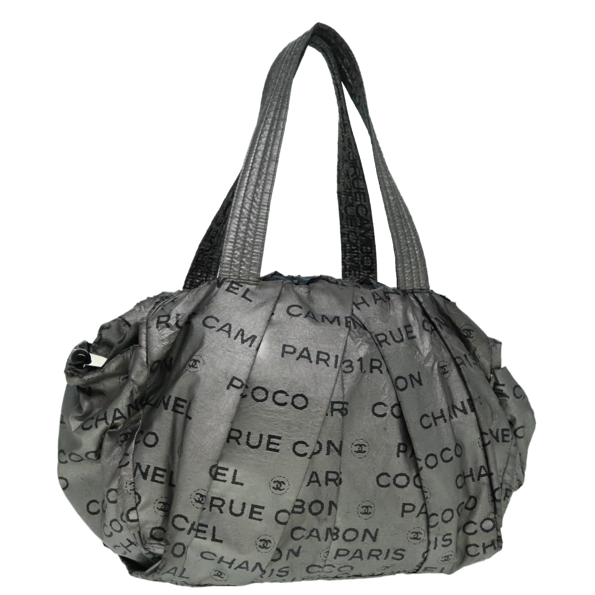 CHANEL Unlimited Tote Bag Nylon Silver CC bs18573