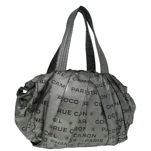 CHANEL Unlimited Tote Bag Nylon Silver CC bs18573