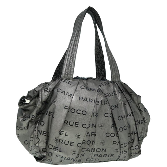 CHANEL Unlimited Tote Bag Nylon Silver CC bs18573