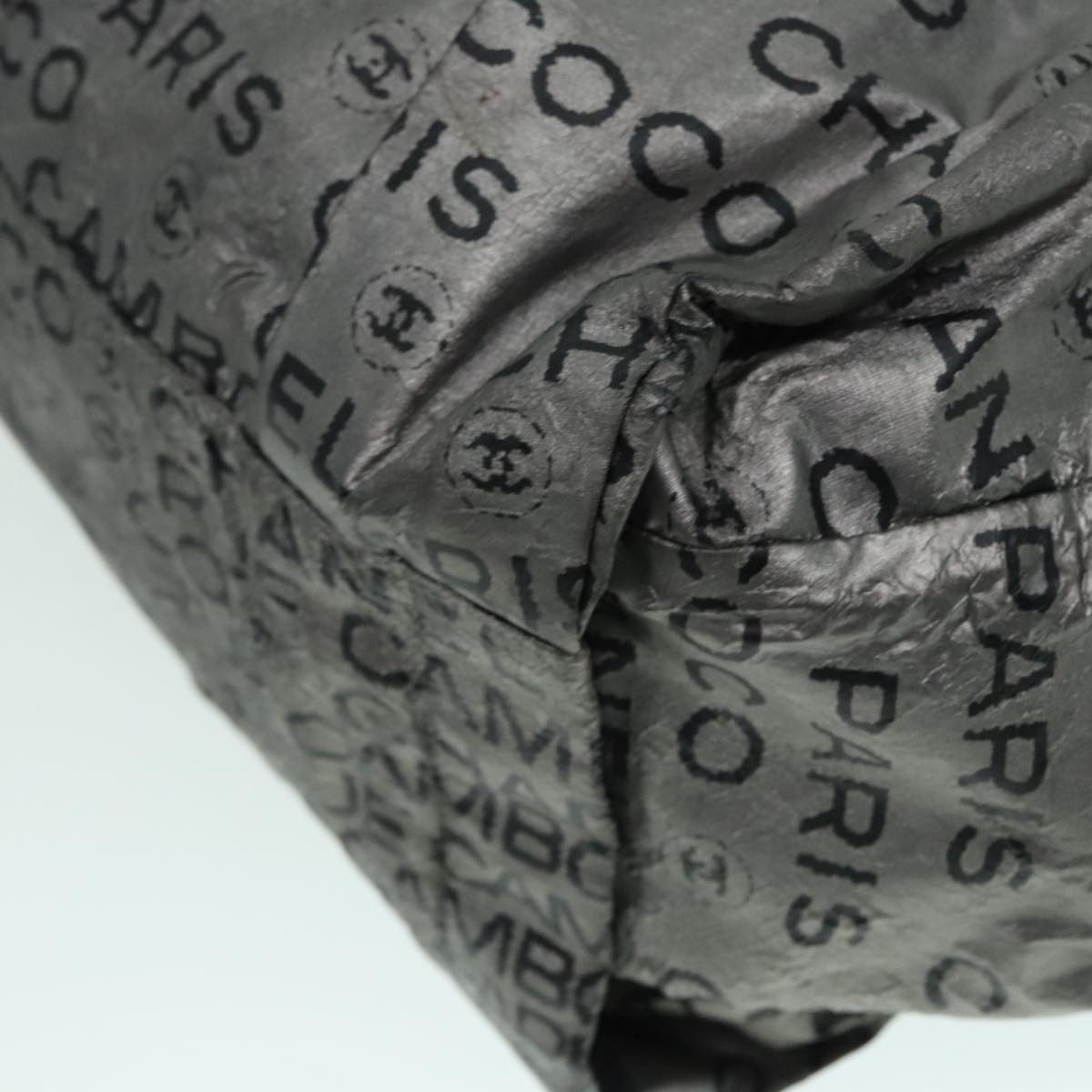 CHANEL Unlimited Tote Bag Nylon Silver CC bs18573