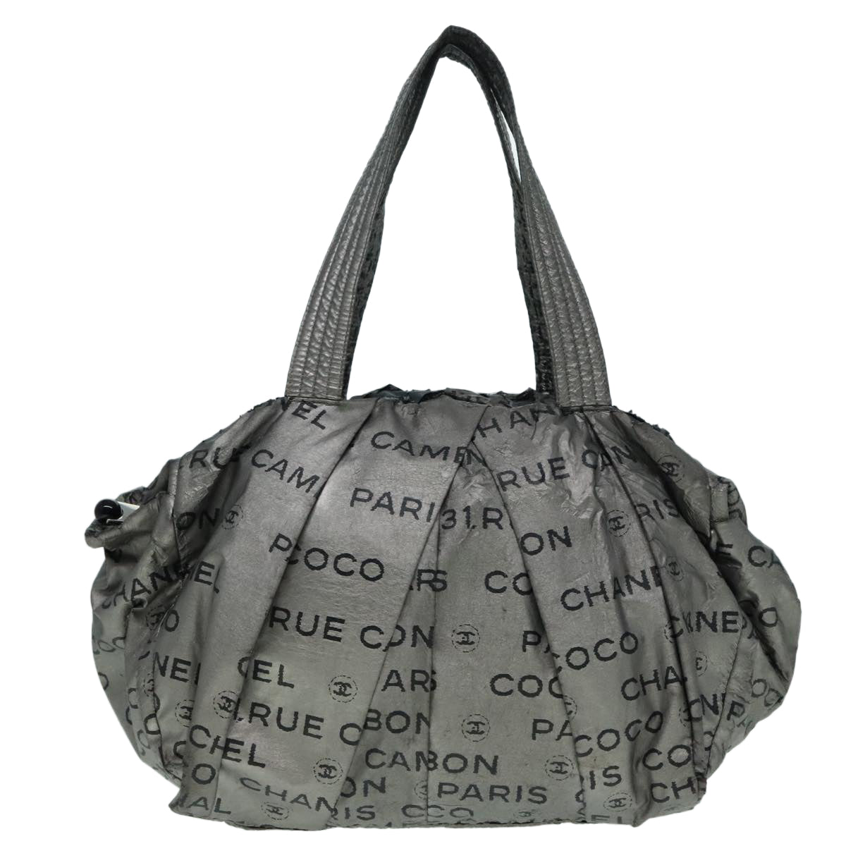 CHANEL Unlimited Tote Bag Nylon Silver CC bs18573