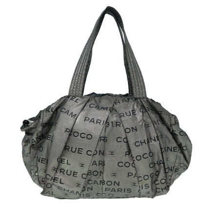CHANEL Unlimited Tote Bag Nylon Silver CC bs18573
