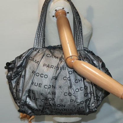 CHANEL Unlimited Tote Bag Nylon Silver CC bs18573