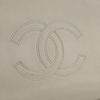 CHANEL COCO Mark Tote Bag Leather White Black CC bs18647