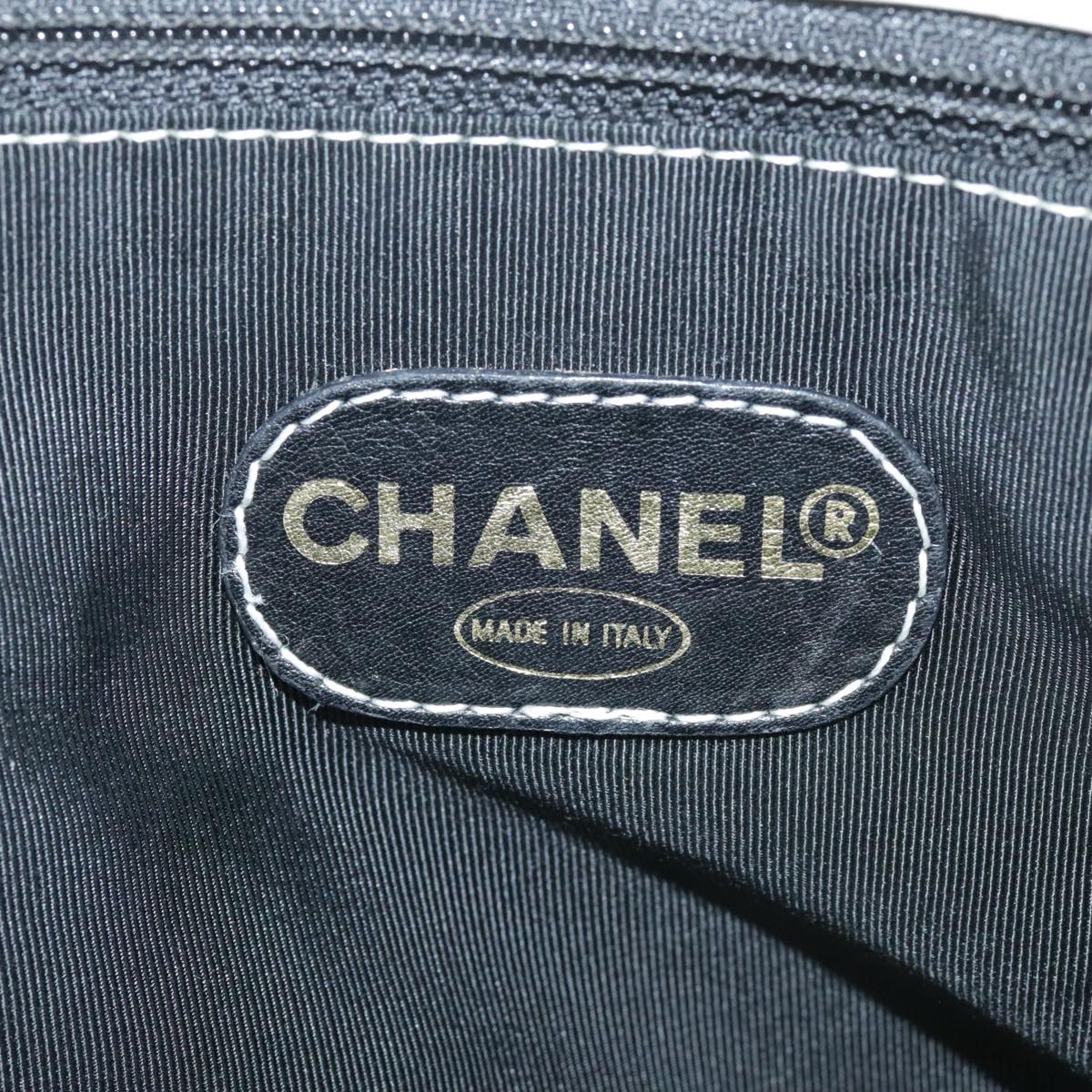 CHANEL COCO Mark Tote Bag Leather White Black CC bs18647