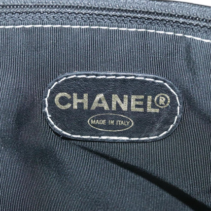 CHANEL COCO Mark Tote Bag Leather White Black CC bs18647