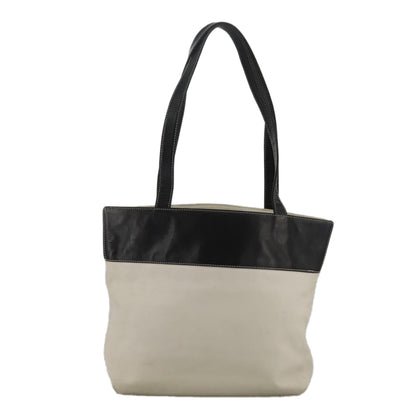 CHANEL COCO Mark Tote Bag Leather White Black CC bs18647