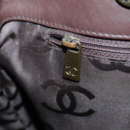 CHANEL Chain Tote Bag Leather Brown CC bs18700